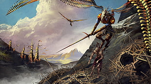 man holding sword illustration, Endless Legend HD wallpaper