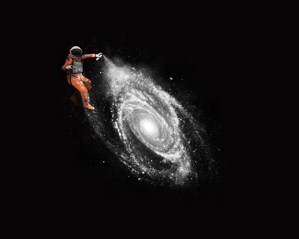 person in orange overalls HD wallpaper