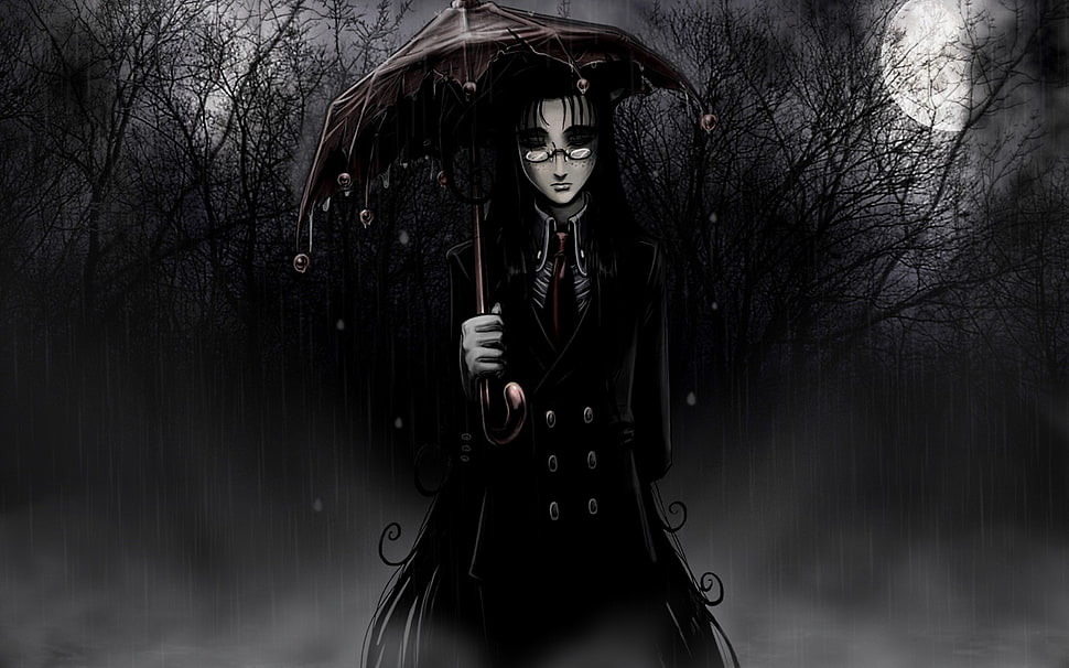 black and white ceramic table decor, Hellsing, Rip van Winkle, anime HD wallpaper