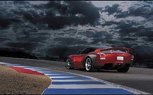 red coupe, supercars, Devon GTX, race tracks HD wallpaper