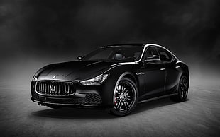 black Maserati sedan HD wallpaper