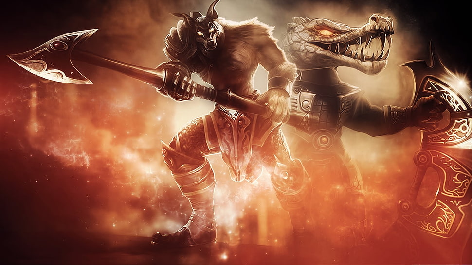 Renekton and Nasus from League of Legends, League of Legends, Renekton, nasus HD wallpaper