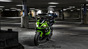 green and black sports bike, JDM, zx6r, motorcycle, Kawasaki