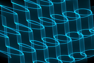 blue neon light, Patterns, Ornament, Plexus