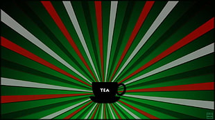 teacup with red and green background graphic wallpaper, tea, vector, artwork HD wallpaper