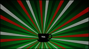 teacup with red and green background graphic wallpaper, tea, vector, artwork