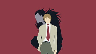 Death Note illustration, anime, Death Note, minimalism, Ryuk