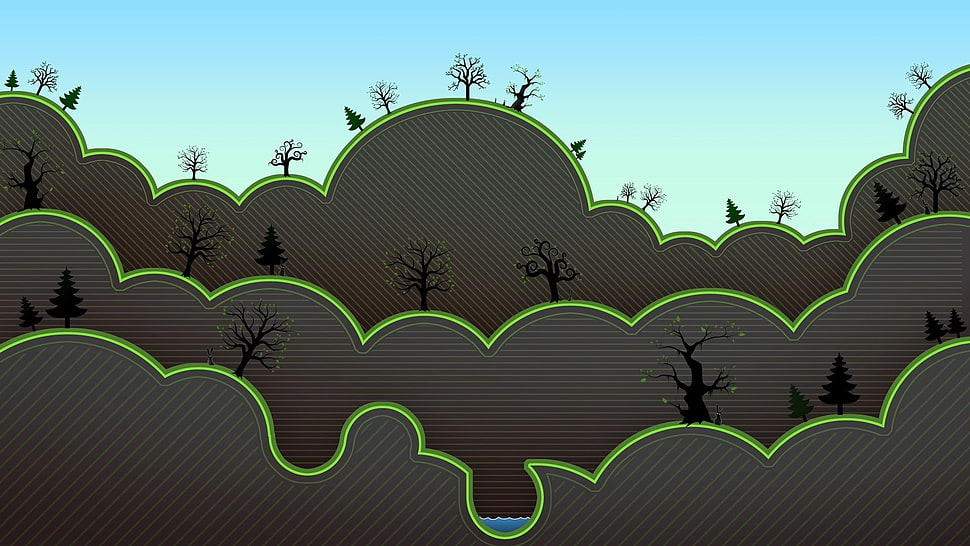 black tree artwork HD wallpaper