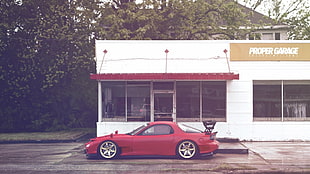 red coupe, Rx-7, Mazda RX-7, Tuner Car HD wallpaper
