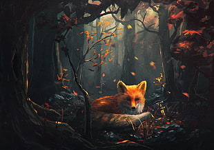 brown fox illustration