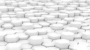white and black area rug, white, simple, hexagon, abstract HD wallpaper