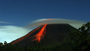 volcano lava flow HD wallpaper