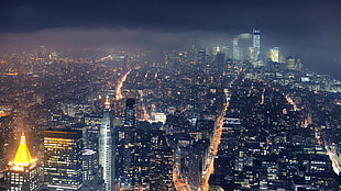 high-rise building skyline, city, sky, nature, New York City HD wallpaper
