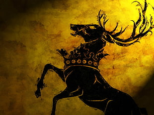 black deer painting, Game of Thrones, House Baratheon, sigils HD wallpaper