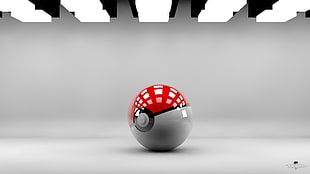 red and white Pokeball inside well lit room HD wallpaper