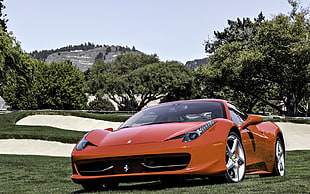 orange Ferrari coupe