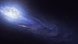 purple milky way, galaxy, Andromeda, universe HD wallpaper