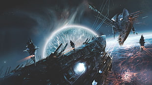 game application digital wallpaper, spaceship