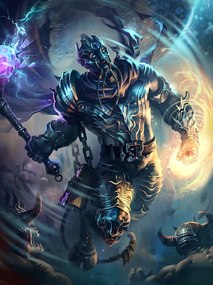 man holding mace illustration, World of Warcraft: Warlords of Draenor, draenei