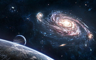 planets and space orbits illustration HD wallpaper