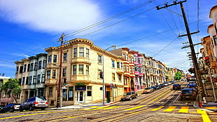 brown concrete buildings, San Francisco, street
