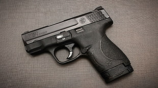 black semi-automatic pistol, gun, pistol, Smith & Wesson, Smith & Wesson M&P HD wallpaper
