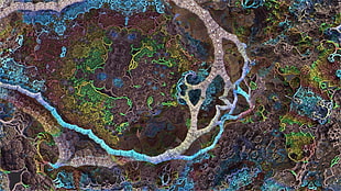 macro shot photography of bacterai, abstract