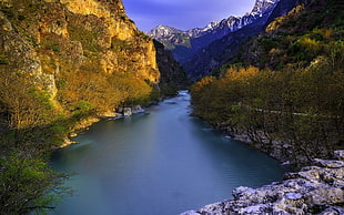 body of water, nature, landscape, river, mountains