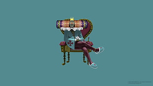 king sitting on chair illustration, Katamari, video games, video game characters, simple HD wallpaper