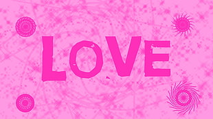 pink and white Love print textile, love