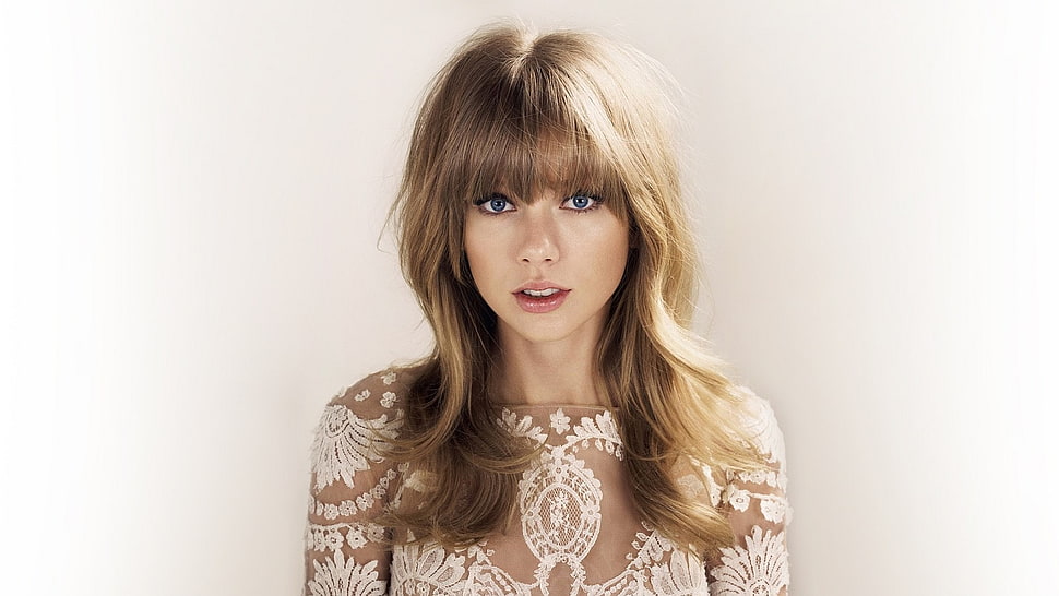 women's white and brown floral dress, Taylor Swift, women HD wallpaper