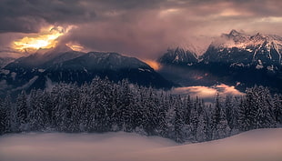 snow cap mountain photo, nature, winter, mountains, snow HD wallpaper