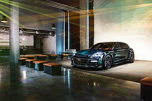 black 5-door hatchback, Porsche Panamera Sport Turismo, GrandGT, TechArt HD wallpaper