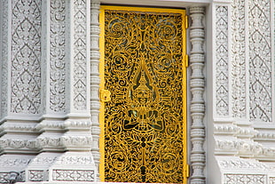 yellow metal door gate, Cambodia