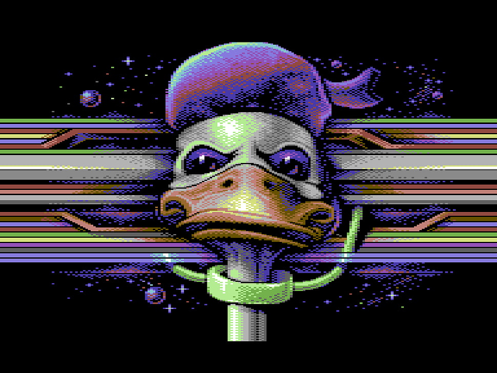 duck illustration, Commodore 64, Donald Duck, pixels HD wallpaper