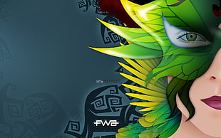 green mask digital wallpaper