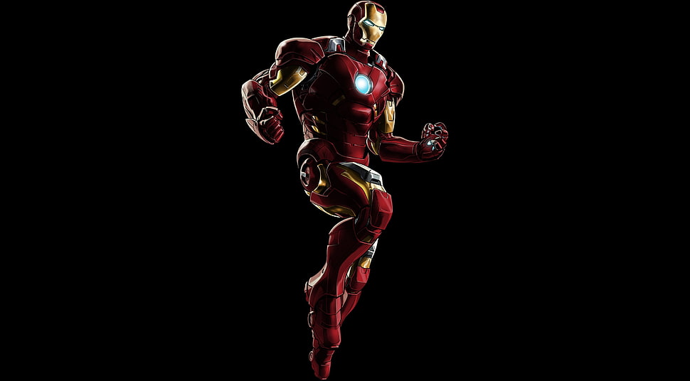 red and silver-colored pendant necklace, artwork, Iron Man HD wallpaper