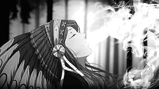 animated woman wearing headdress illustration