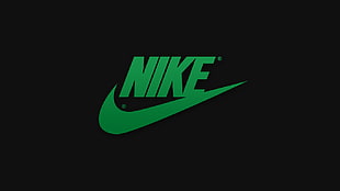 black and green Nike logo, Nike, logo