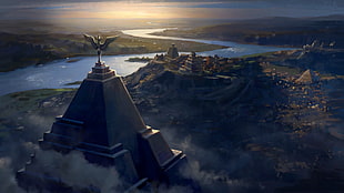 aerial photography of pyramid