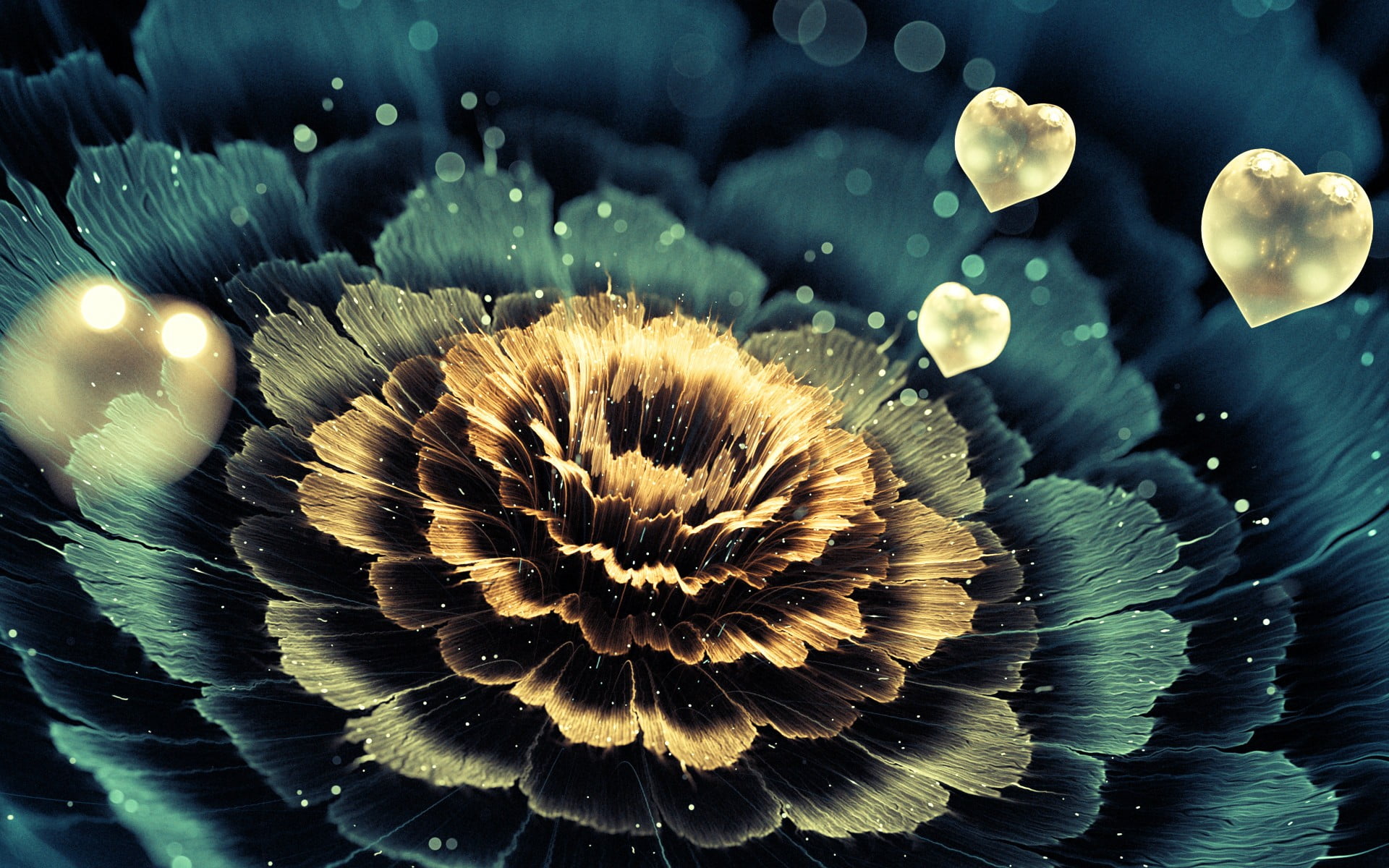 Lotus flower illustration, 3D fractal, fractal, heart, flowers HD wallpaper  | Wallpaper Flare