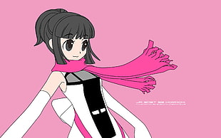 black haired anime girl character HD wallpaper
