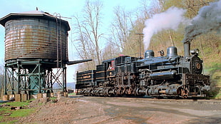gray steam train, train, vehicle HD wallpaper
