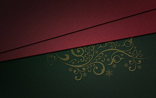 green and beige floral textile