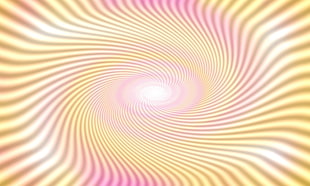 yellow and pink spiral optical illusion
