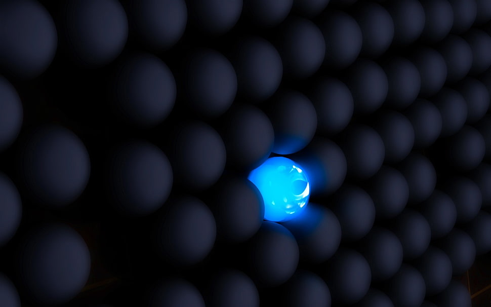 blue LED ball illustration, digital art HD wallpaper