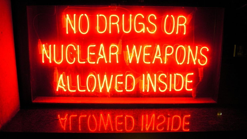 red neon signage, neon, signs, reflection HD wallpaper