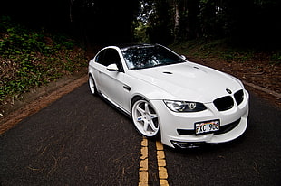 white BMW coupe