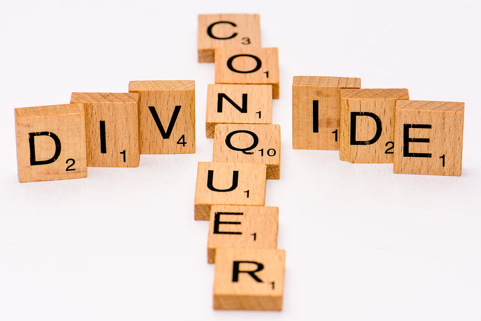 Divide and conquer scrabble blocks HD wallpaper