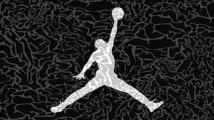 Air Jordan logo, basketball, silhouette, artwork, sport  HD wallpaper